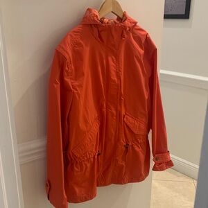 Coach Red Orange Hooded Utility Jacket Windbreaker Size L